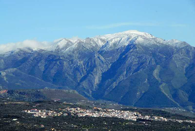 Periana village below the Malaga mountains